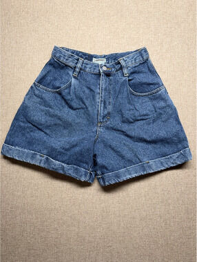 Vintage Esprit High Waisted Denim Shorts Size 30 Cuffed Hem Mom Shorts